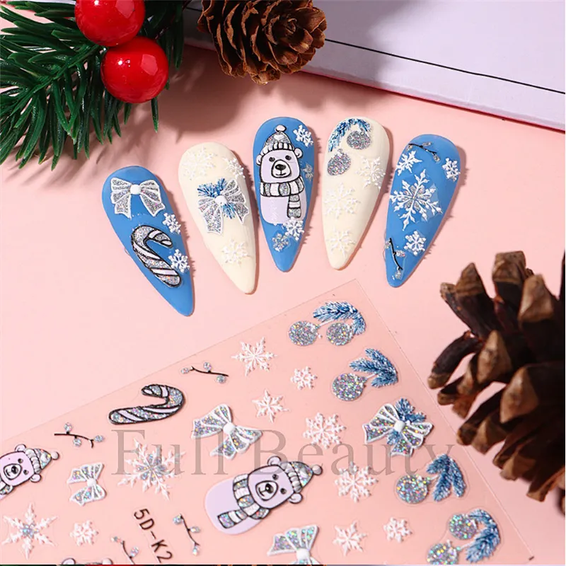 5D Christmas Nail Stickers (5D-K)