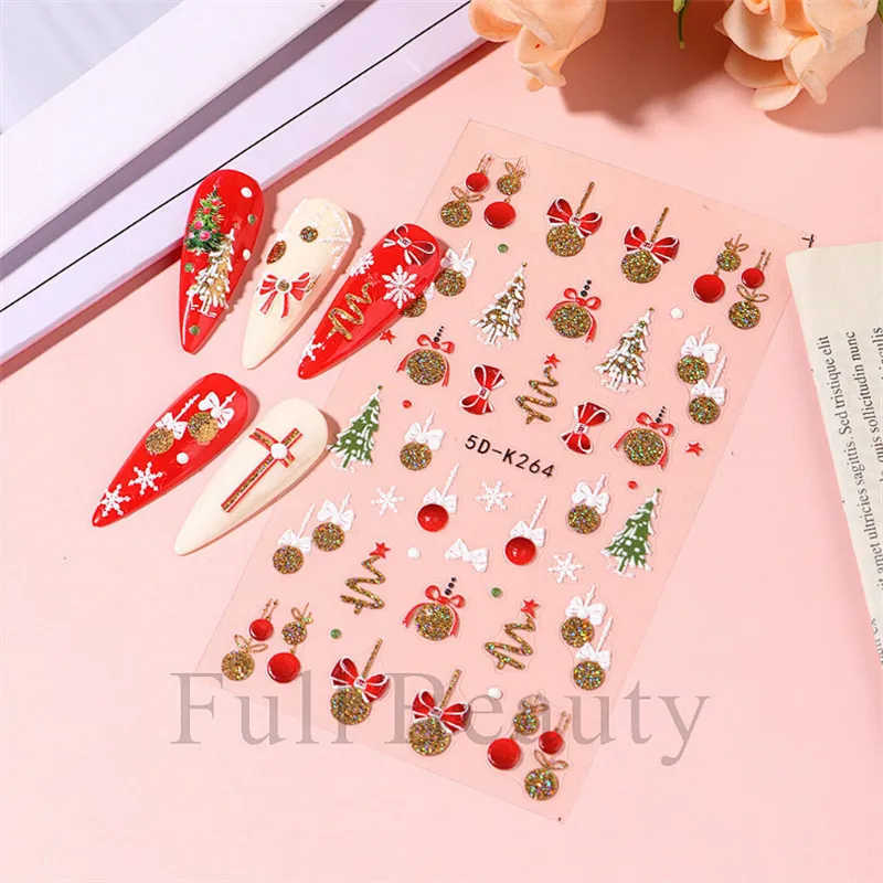 5D Christmas Nail Stickers (5D-K)